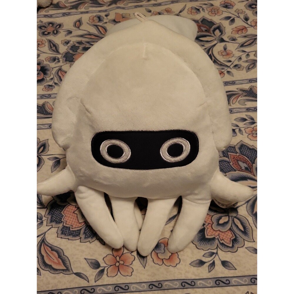 White Squid Plush Toy with Black Eyes